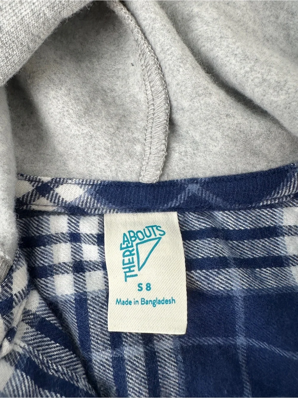 Boys Hooded Flannel Shirt Lot Of 2 Blue Grey Plaid Size S 8 NWT